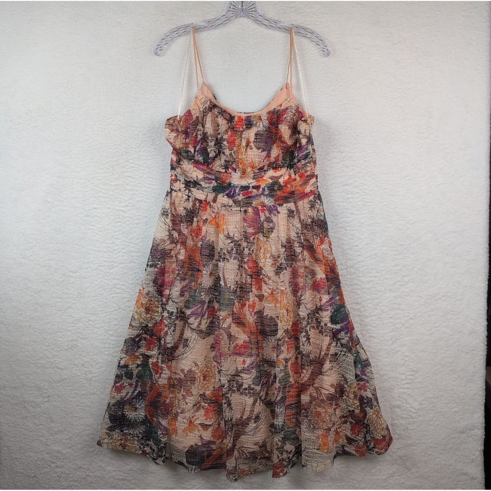 Maeve Anthropologie Mackenzie Dress‎ Sz 8 Floral Lace Midi